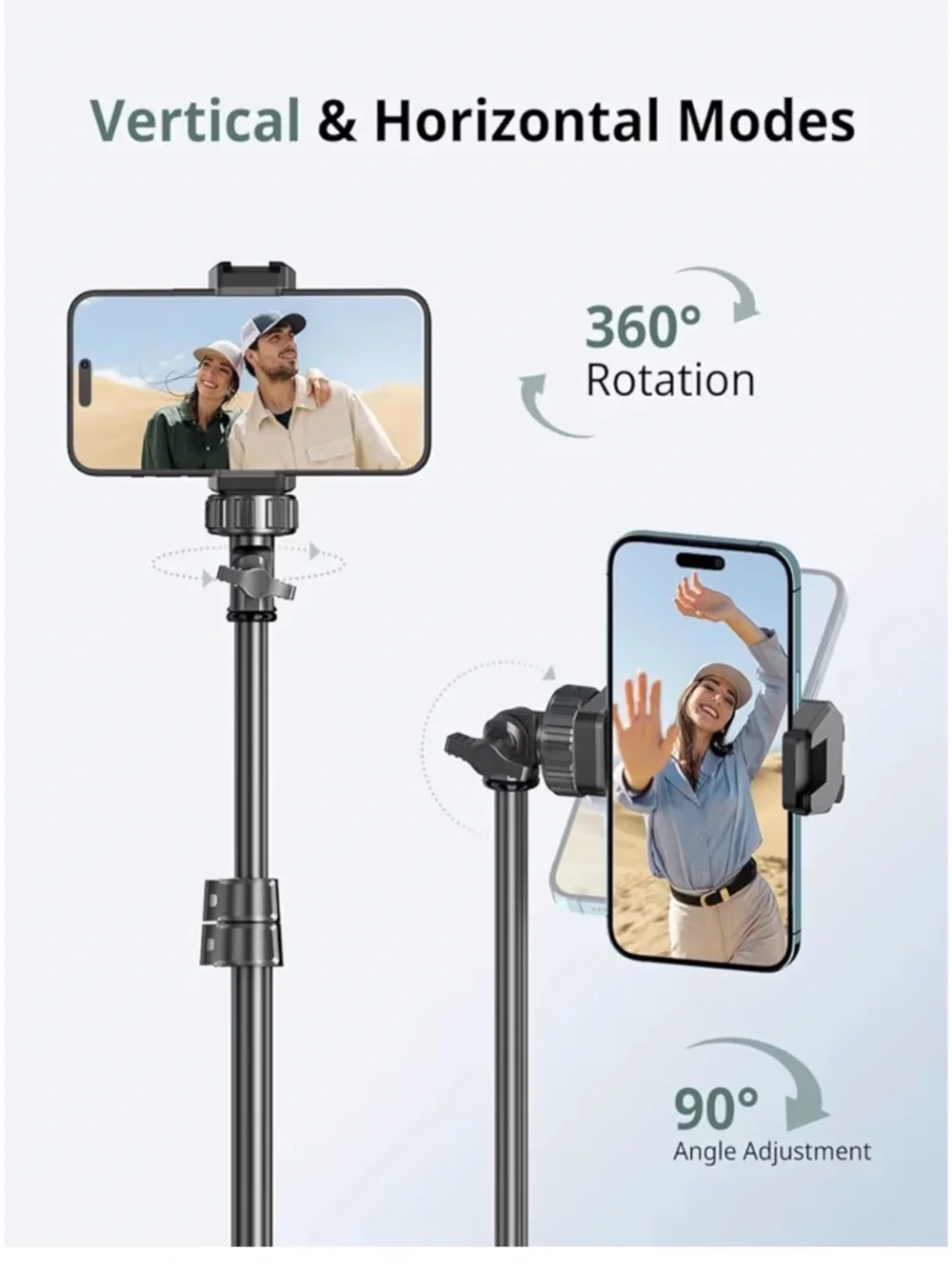 Black Smartphone Tripod with Bluetooth Remote for Stable Photos